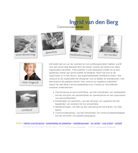 Homepage ingridvandenberg.nl